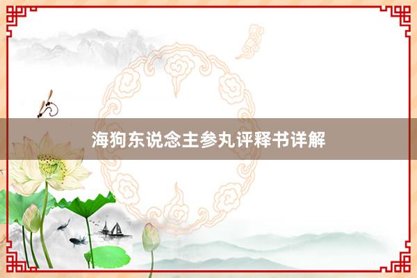 海狗东说念主参丸评释书详解